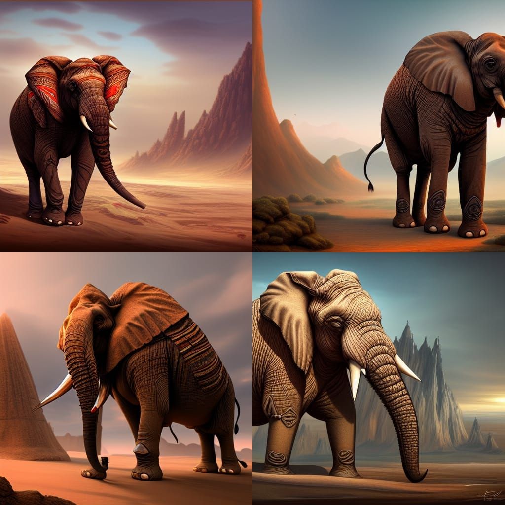 Elephant Camel Hybrid in Detailed Matte Painting