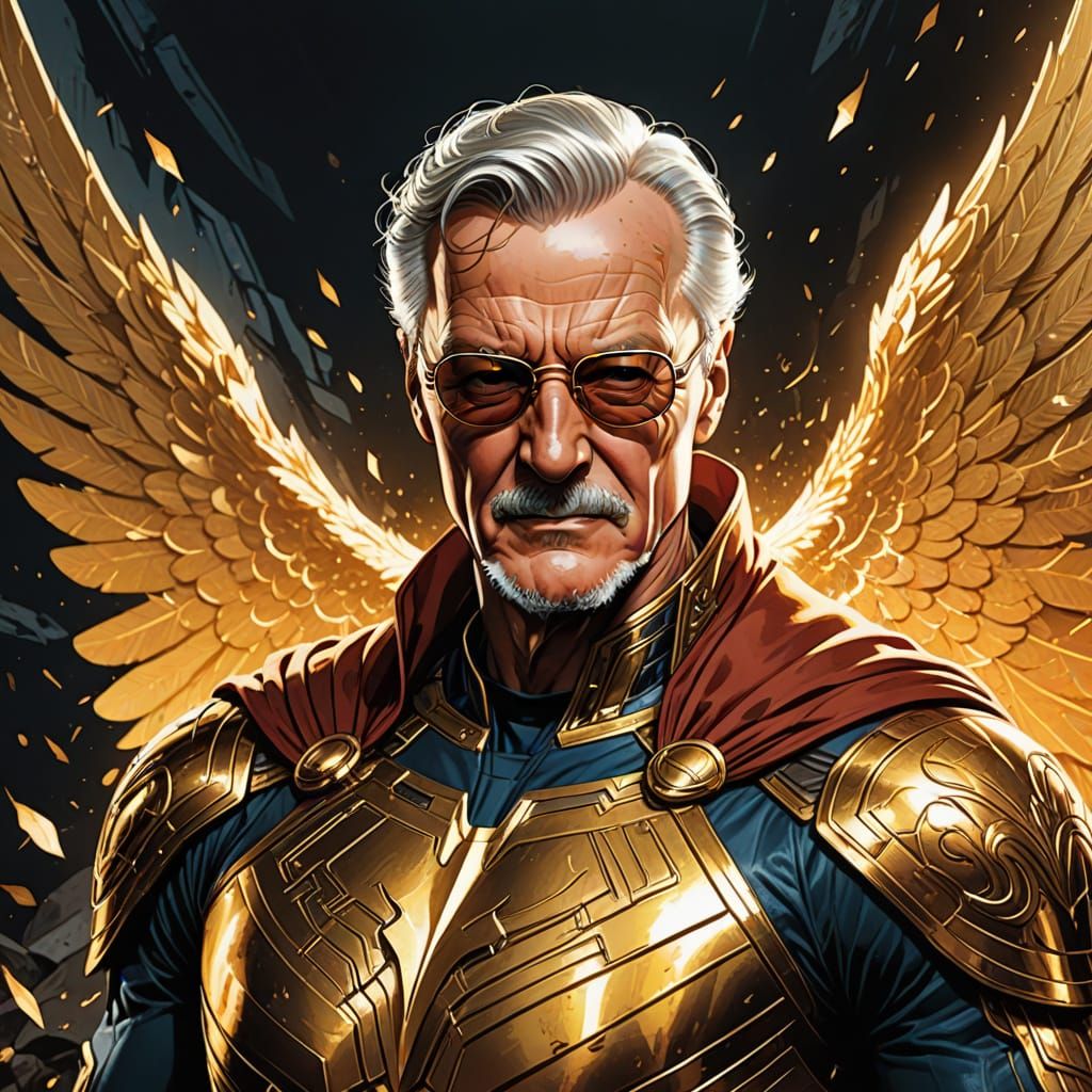 Heroic Superhero in Cinematic Comic Book Art