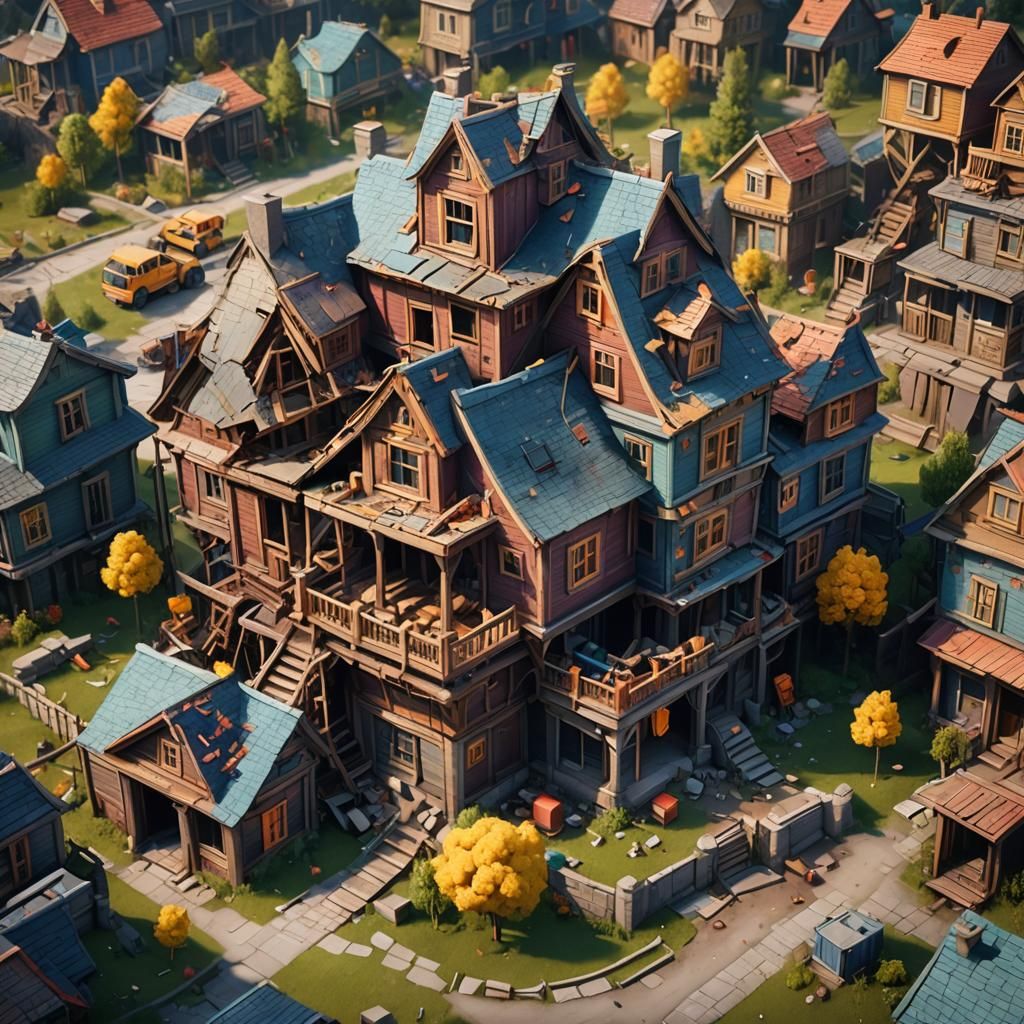 Bob the Builder's House Falling Apart: Matte Painting