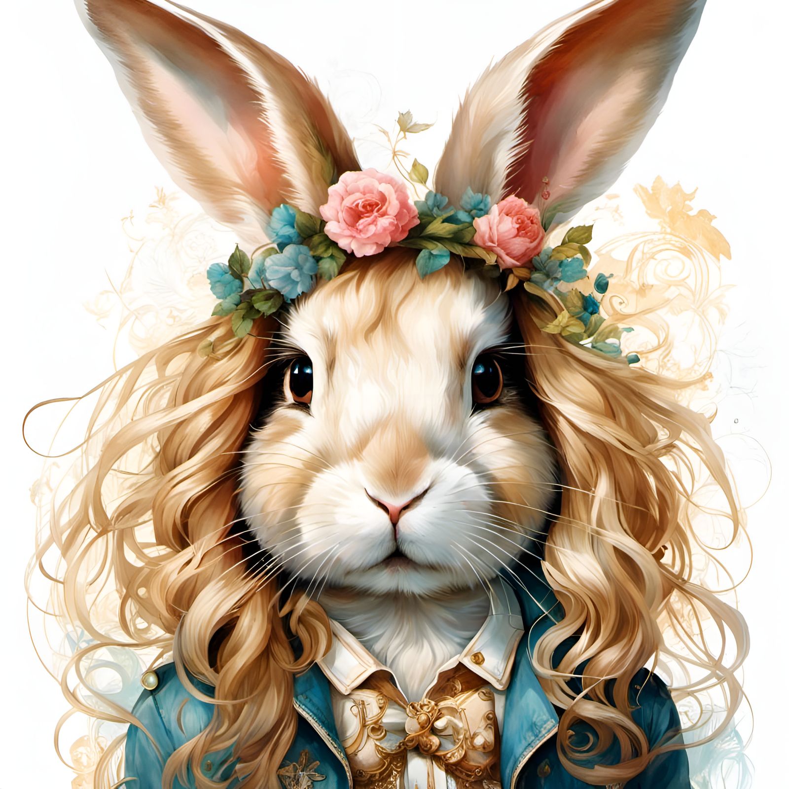 Blonde Bunny: A Digital Art Portrait