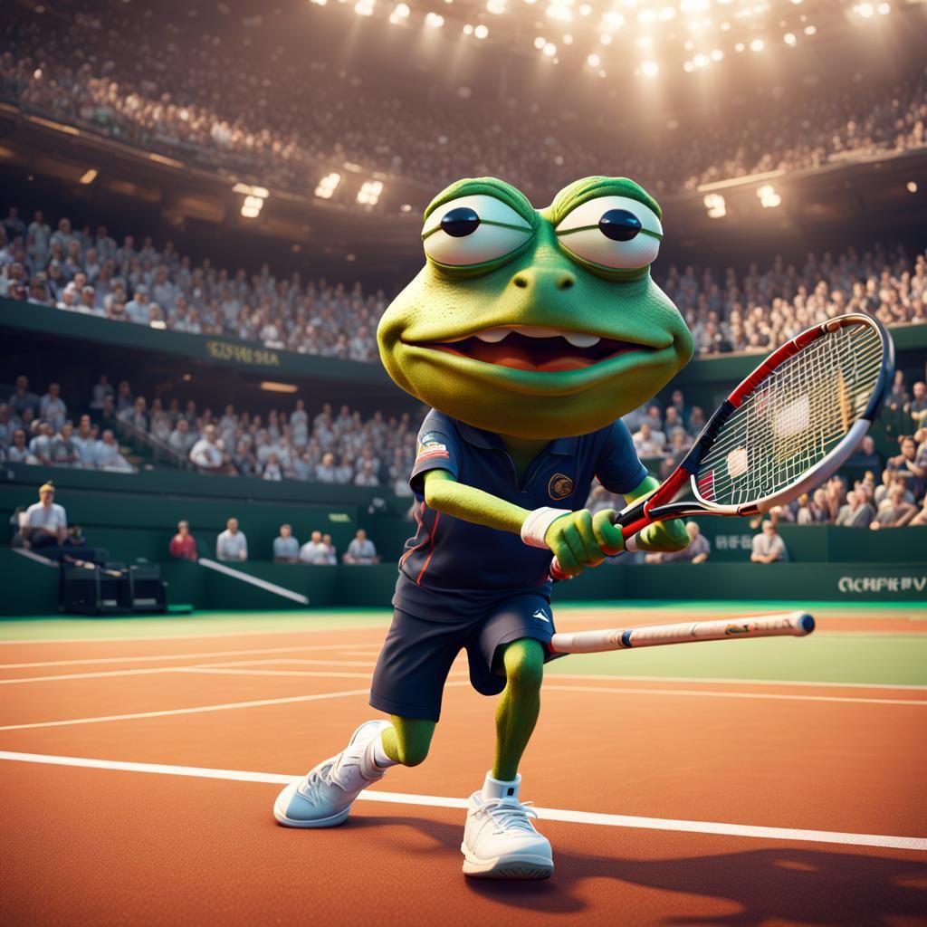 Pepe the Frog as Djokovic: Tennis Art