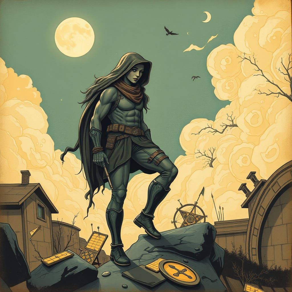 Vintage Comic Art in Sepia Tones