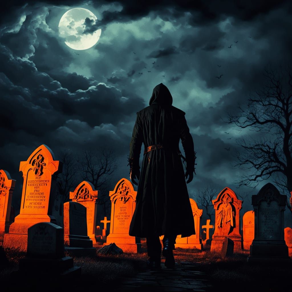 Gothic Death Strolls Through Haunted Cemetery