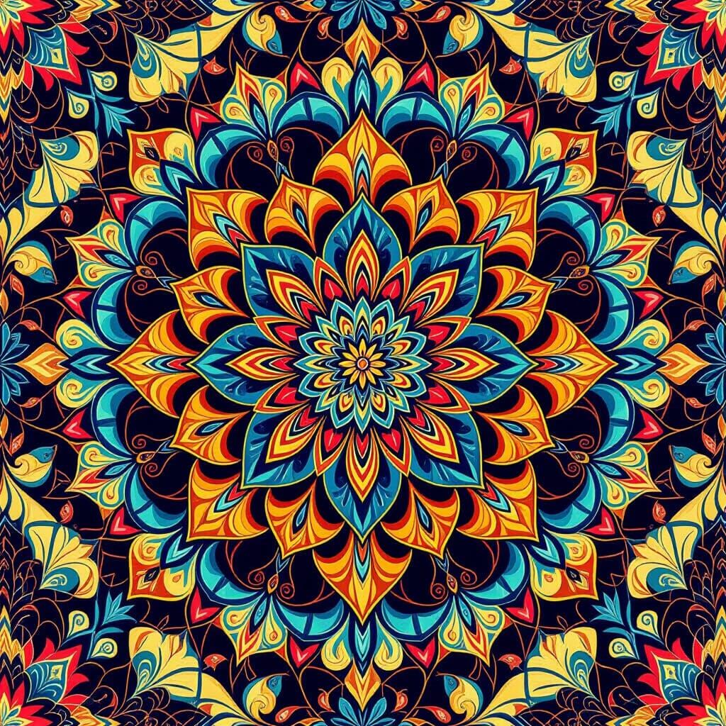 Intricate Mandala in Visionary Art Style