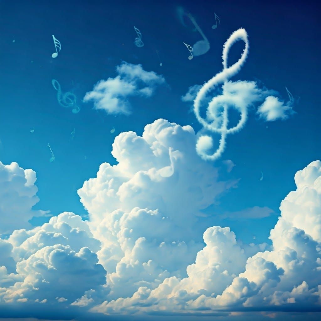 clouds with form of musical notes