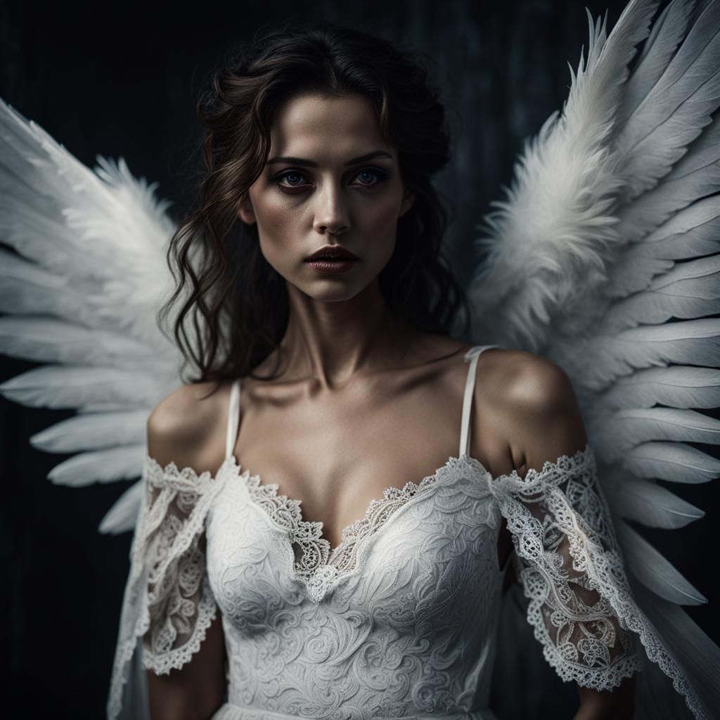 Heavenly Angel in Cyberpunk Style