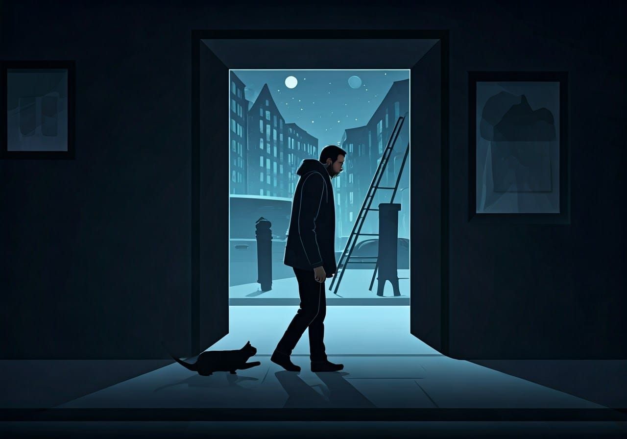 Black Cat Crossing Path on Friday 13th