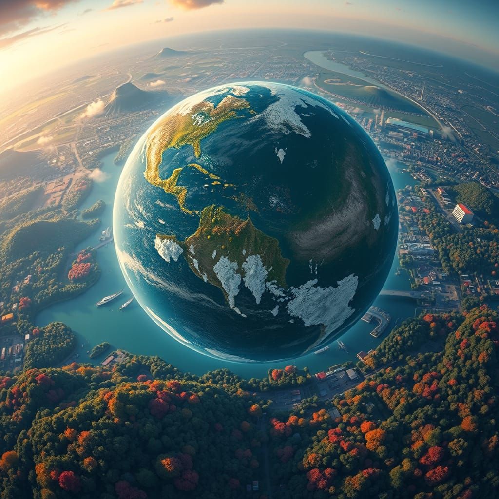 Futuristic Earth from Above: A Matte Painting