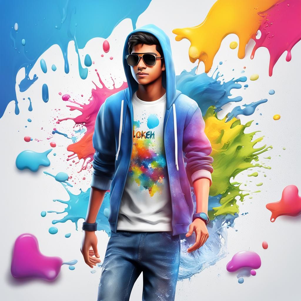 Teenage Boy Emerges from Social Media in 3D