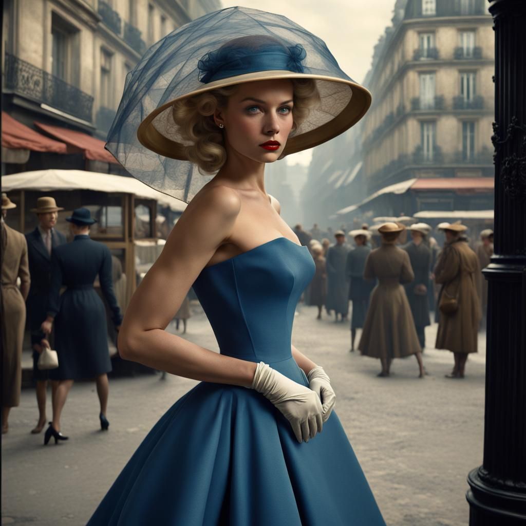 1950s Dior Dress in Paris: Digital Matte Painting