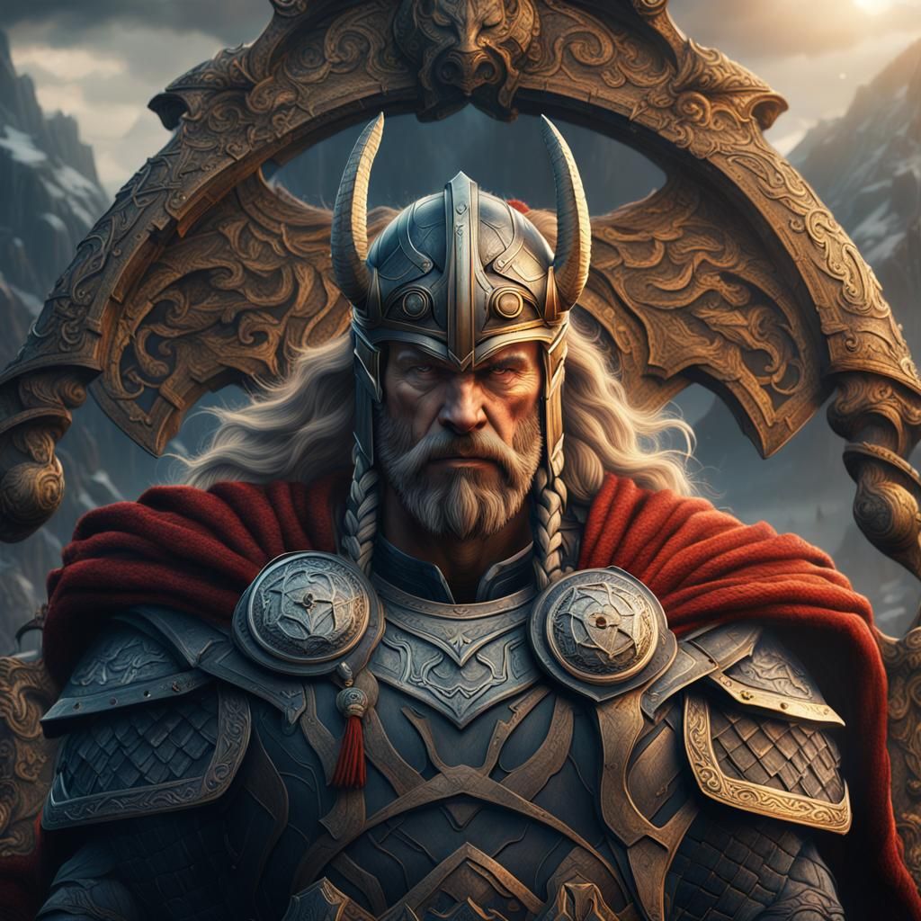 Thor, Norse God, Detailed Matte Painting