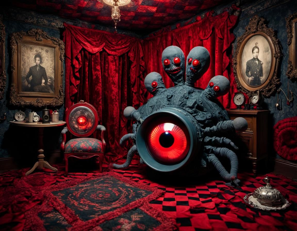 Creepy Candlewicked Dollequin in Steamnoir Style