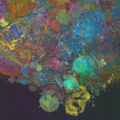 Aliens Doing Drugs: Hyperdetailed Splash Art Portrait