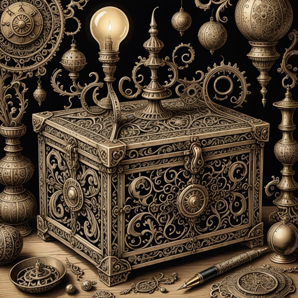 Elegant Baroque Masterpiece with Intricate Ornaments and Sym...