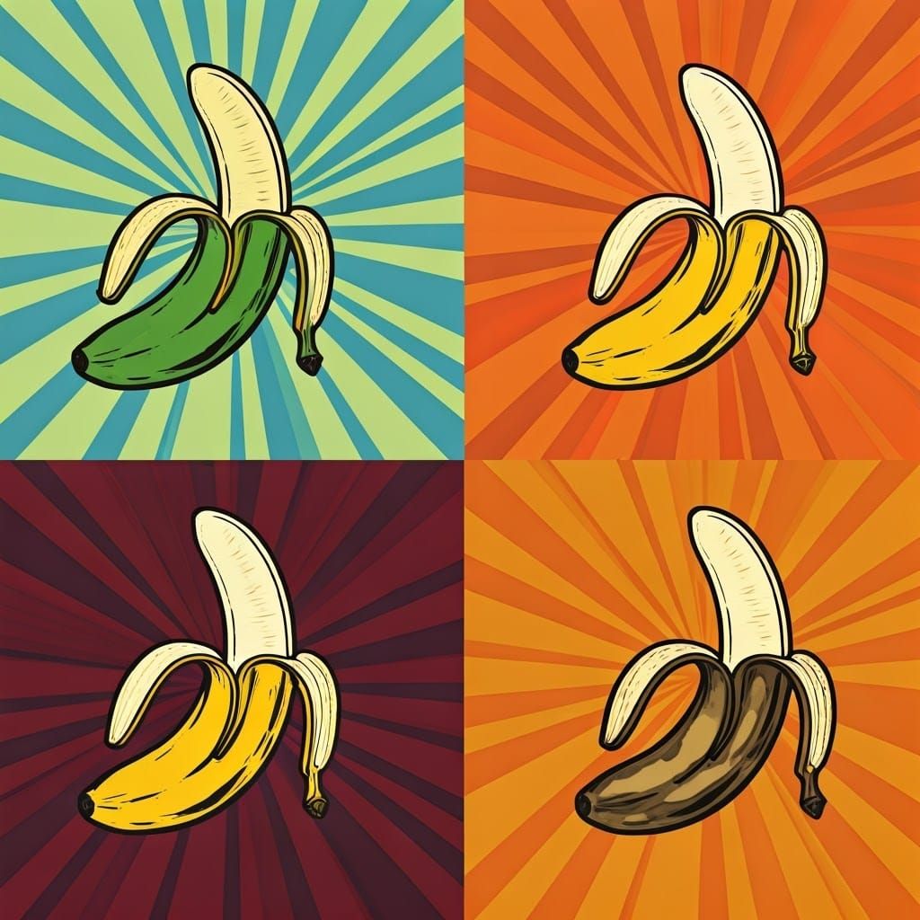 Vibrant Pop Art Banana Life Cycle
