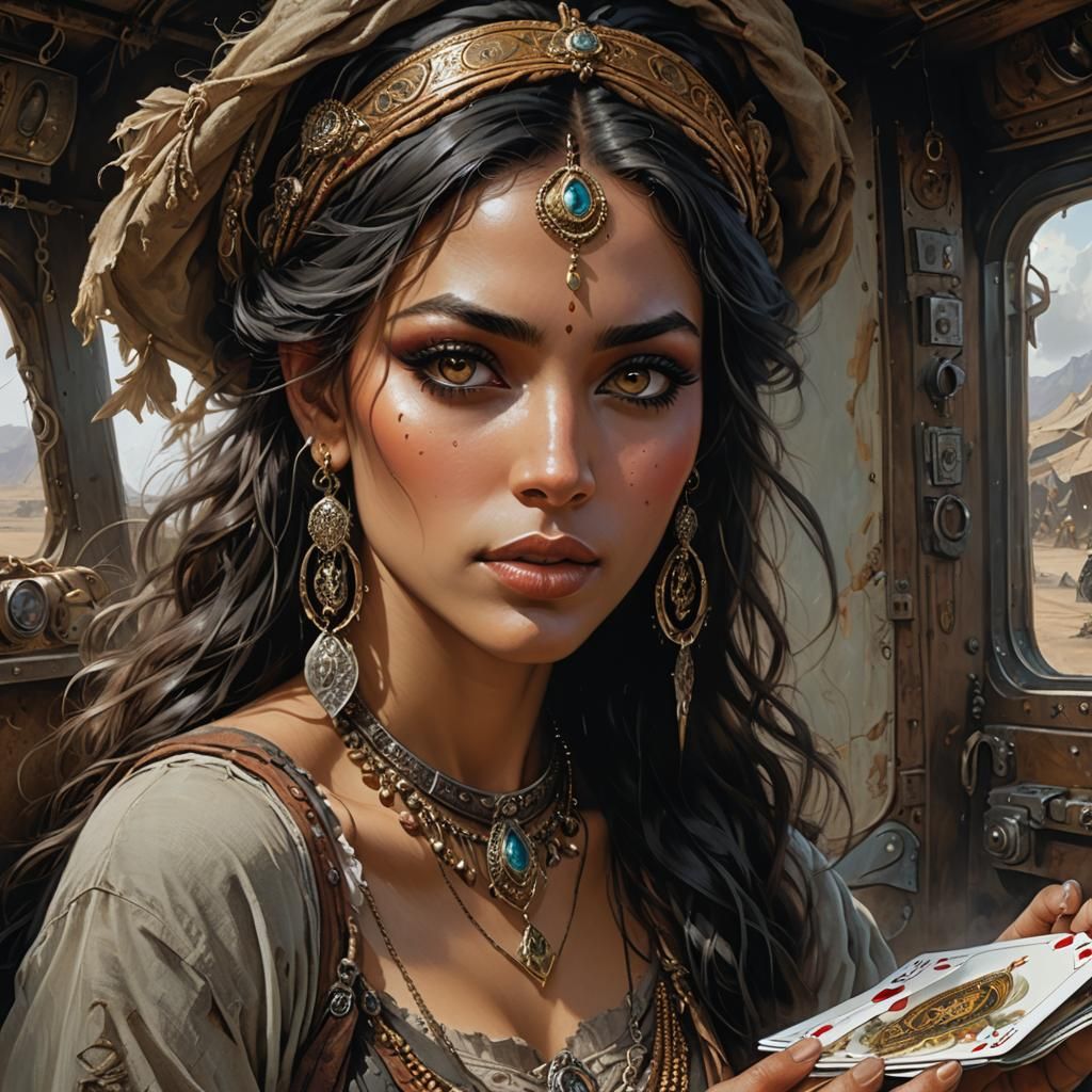 Clairvoyant in Post-Apocalyptic World: Acrylic Painting