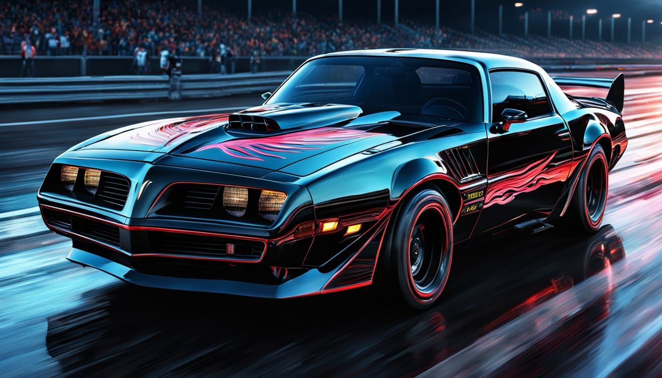 Futuristic Knight Rider K.I.T.T. on Race Track
