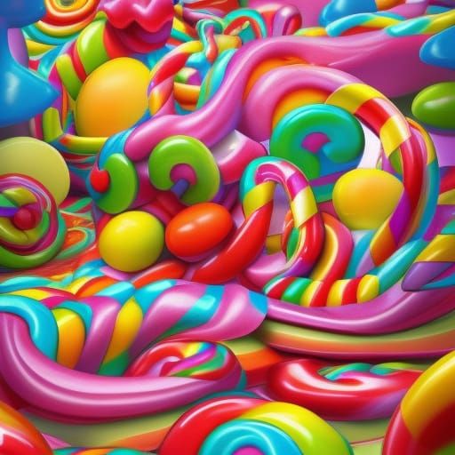 Colorful Candyland in a Playful Art Style