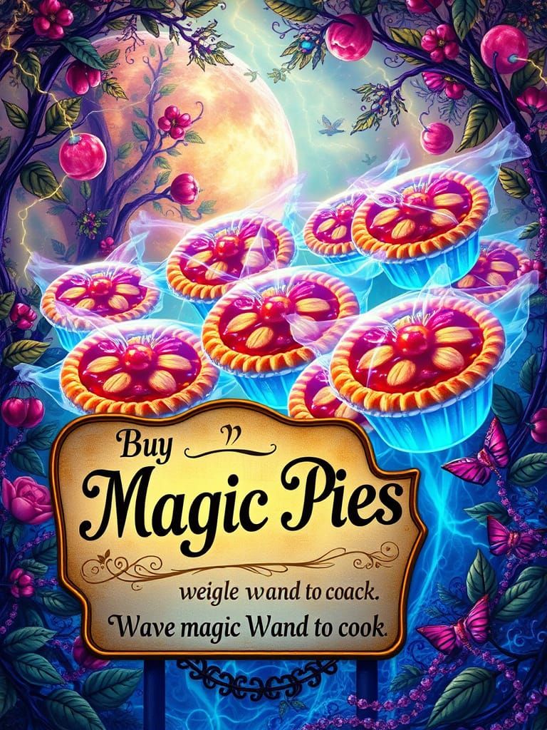 Whimsical Steampunk Billboard for Magic Pies