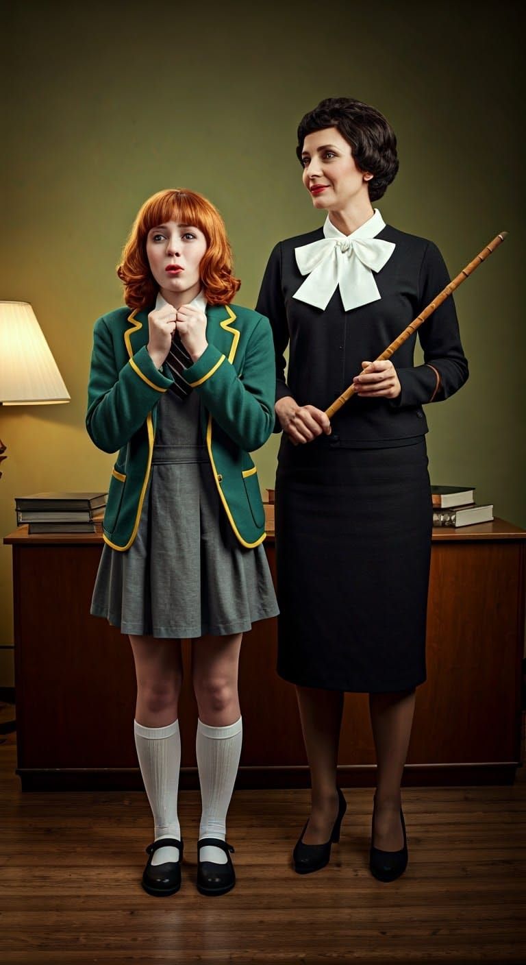 Refined Young Woman Confronted by Intimidating Educator in 1...