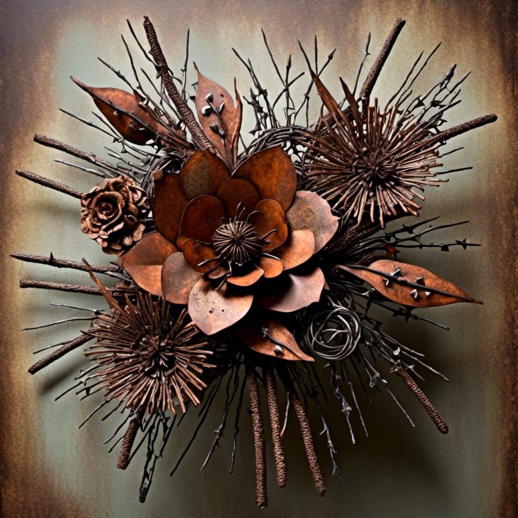 Barbed Metal Flowers: Exquisitely Textured Bouquet