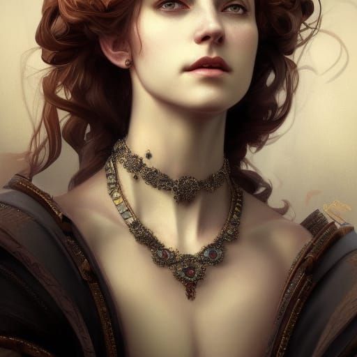 Medieval Victorian Queen Portrait in Hyperdetailed Style