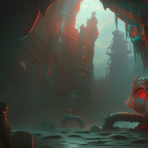 Trapped: Detailed Matte Painting in Deep Color