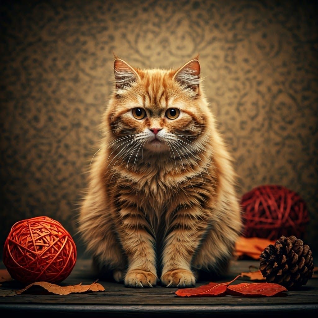 Grumpy Cat in Autumn: Dark Surrealism Photography
