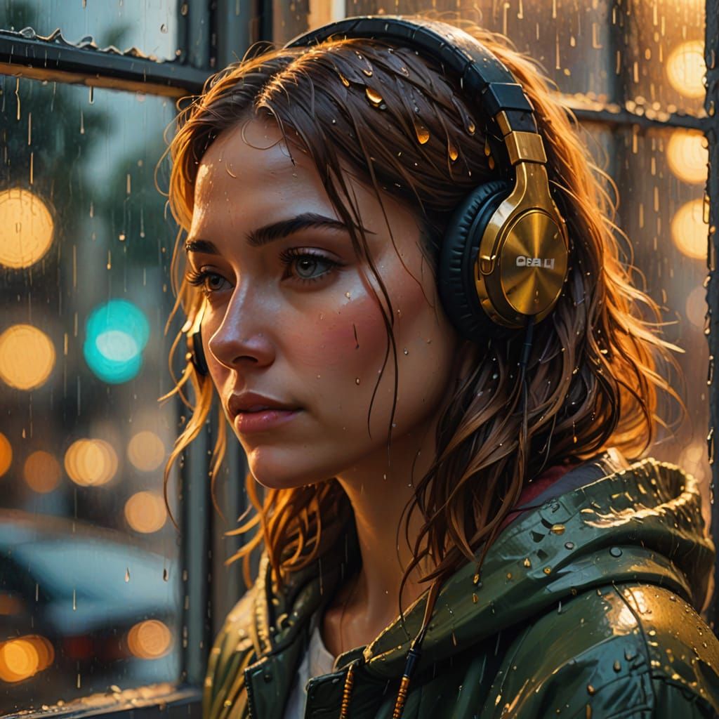 Woman at Window in Impasto Oil Painting