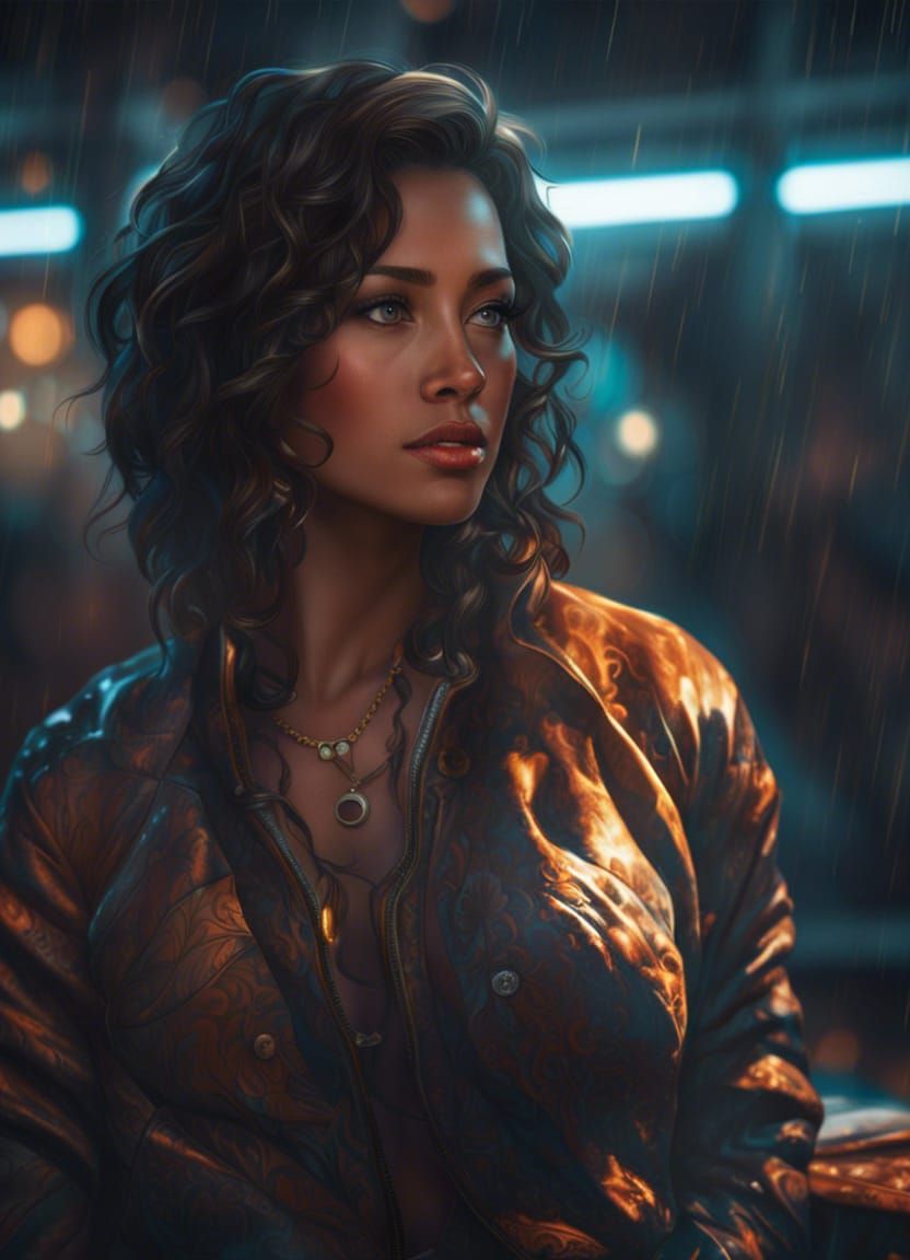 Epic Portrait of Woman with Mechanical Arm