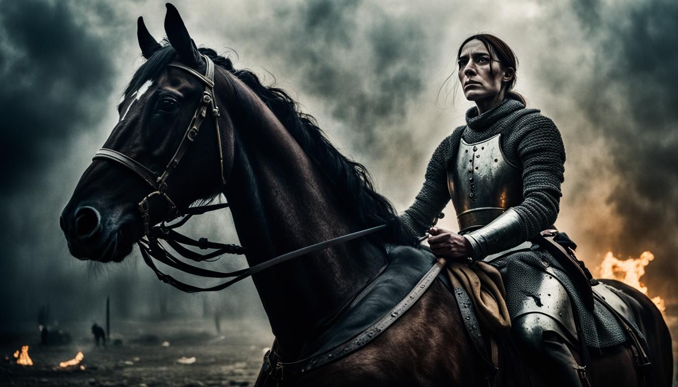 Joan of Arc in Battle: Dramatic Portrait