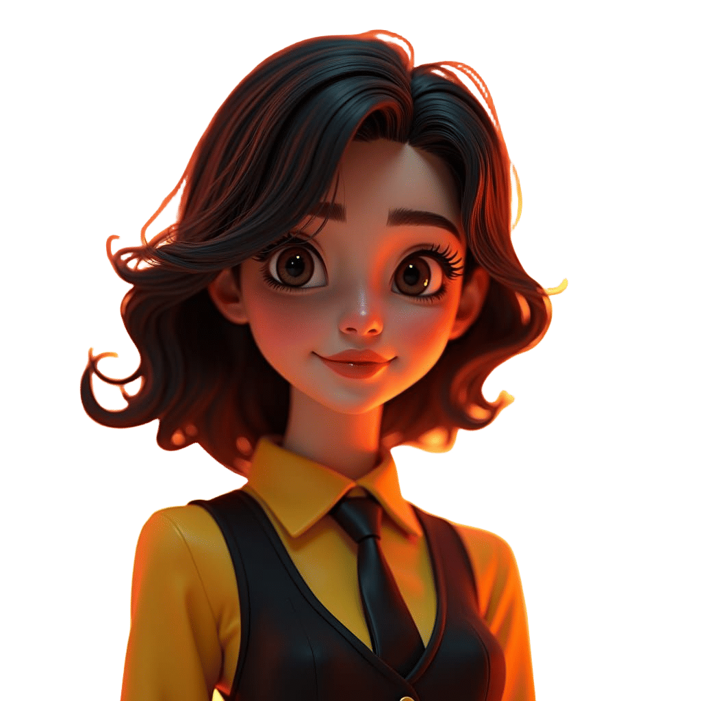 Girl in Yellow Shirt: 3D Digital Art