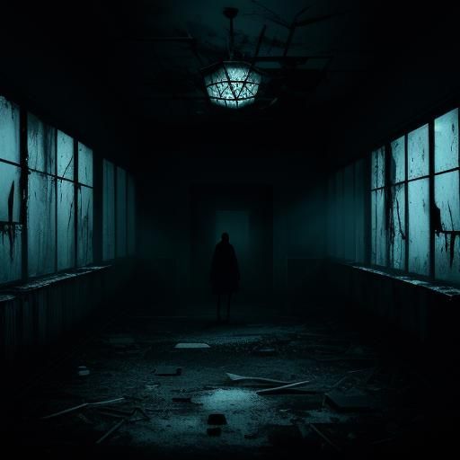 Eerie Figure in Abandoned Asylum: Cinematic Horror