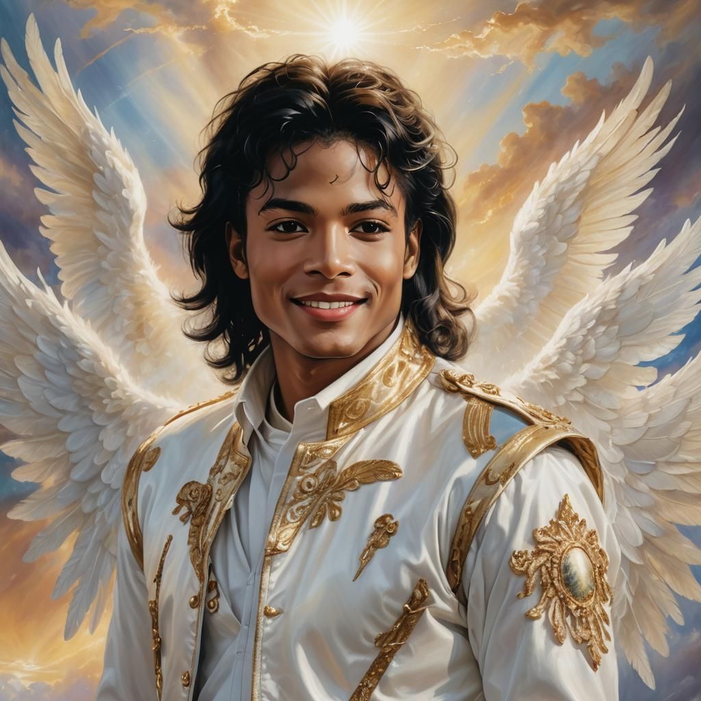 Ethereal Portrait of Michael Jackson in Heaven