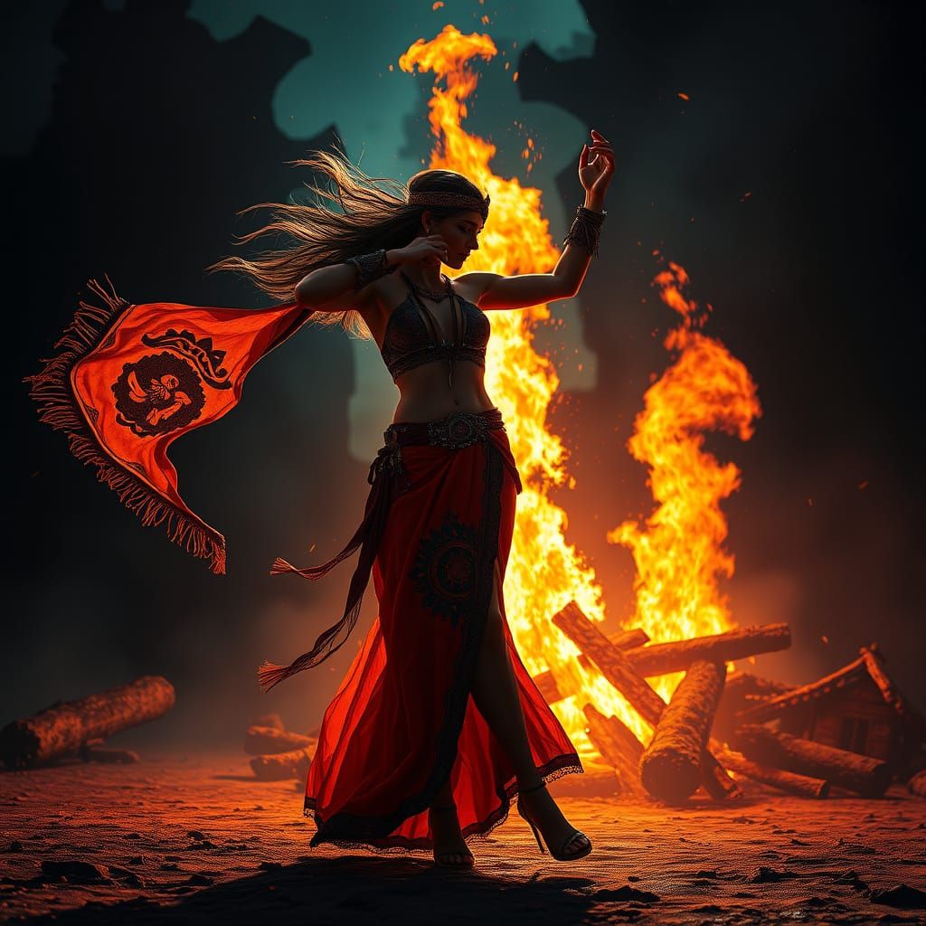 Bonfire Dance: Dynamic Lighting Concept Art