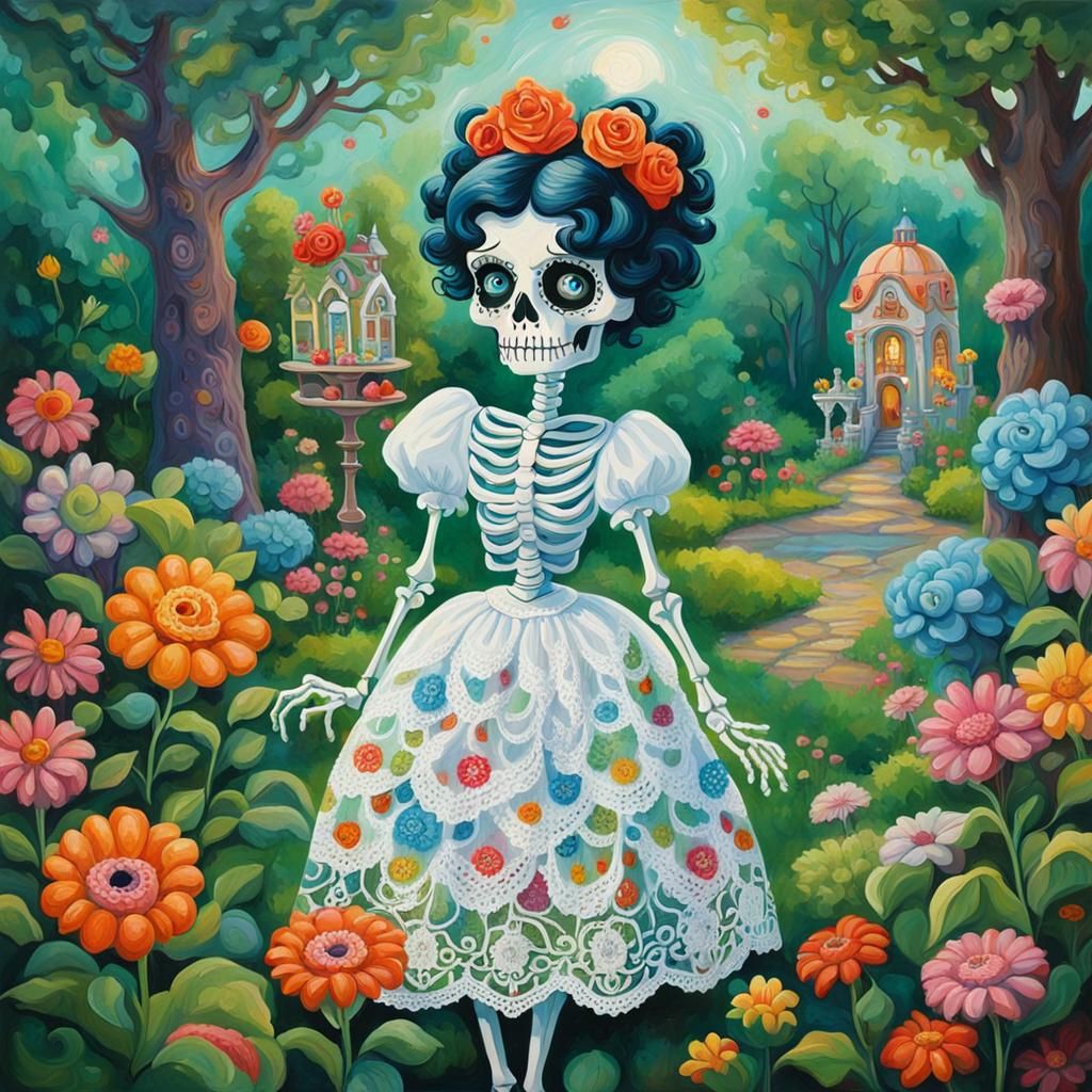 Betty Boop Skeleton in Rocco Garden
