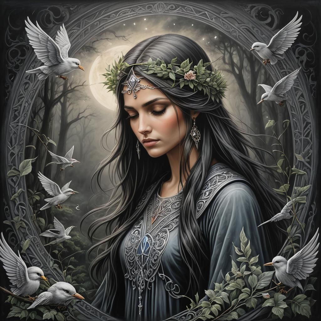 Anne Stokes Inspired Chalk Art: Sound of Silence