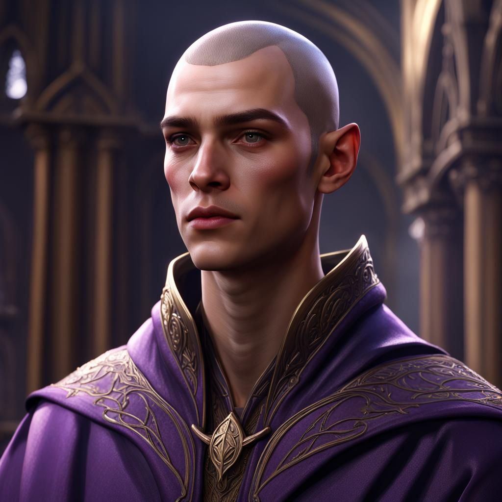 Young Male High Elf in Purple Robes