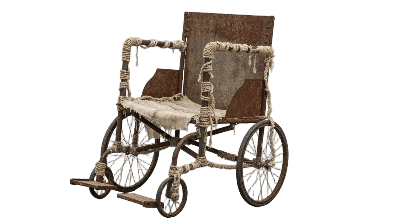 Fragmented Wheelchair in Dubuffet Style