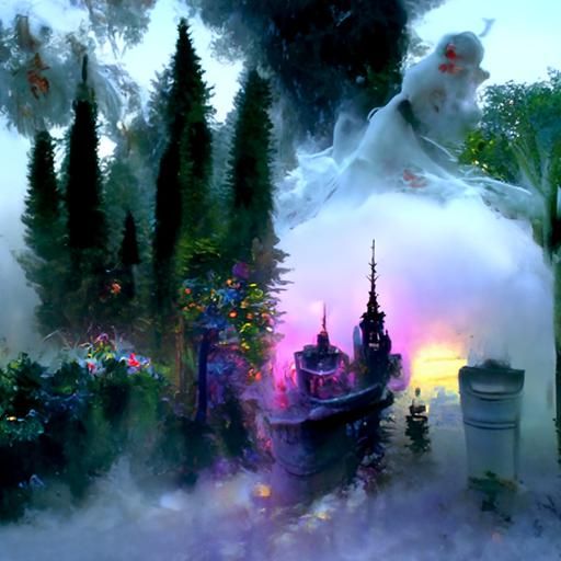 Ethereal Fantasy Landscape Evokes Fear