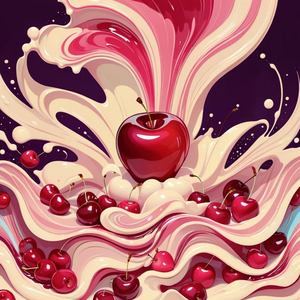 Whimsical Foodscape in Cel-Shaded Digital Drawing