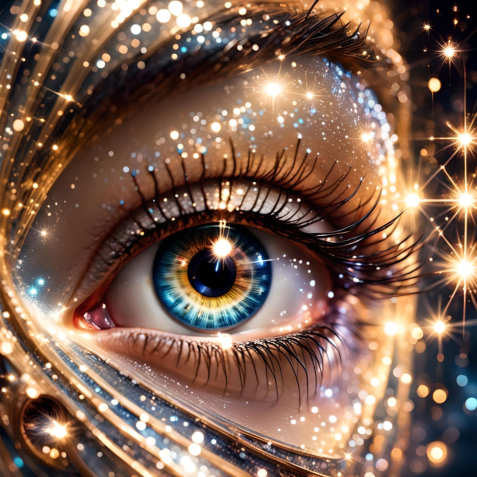 Sparkling Eye Gleams with Endless Depth