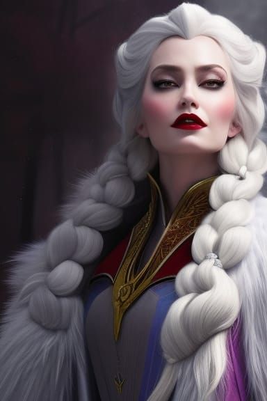 Vampire Queen Elsa: Hyperdetailed Art Nouveau Portrait
