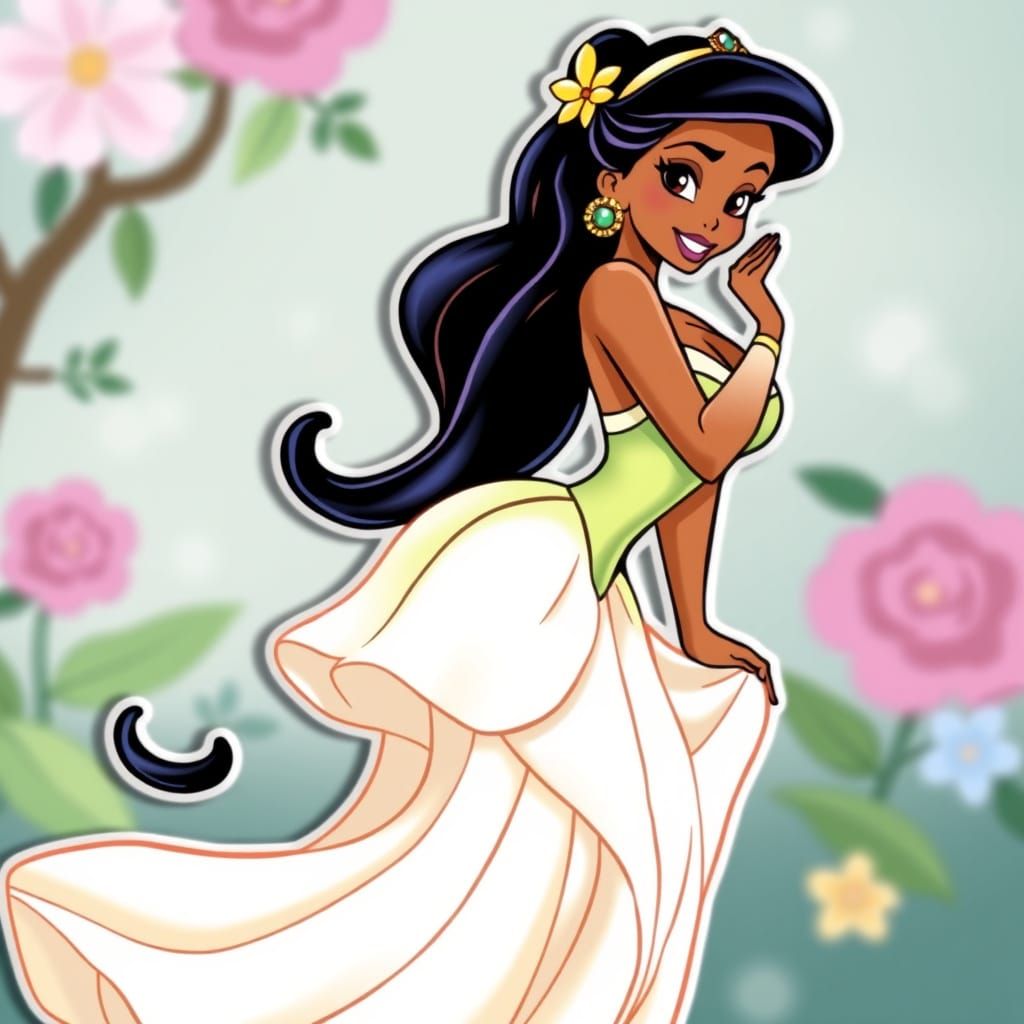 Tiana Disney Princess in Pin-Up Style