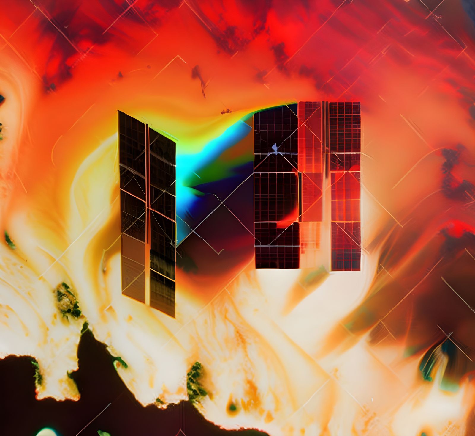 Afrofuturist Satellite View of Egypt in False Color