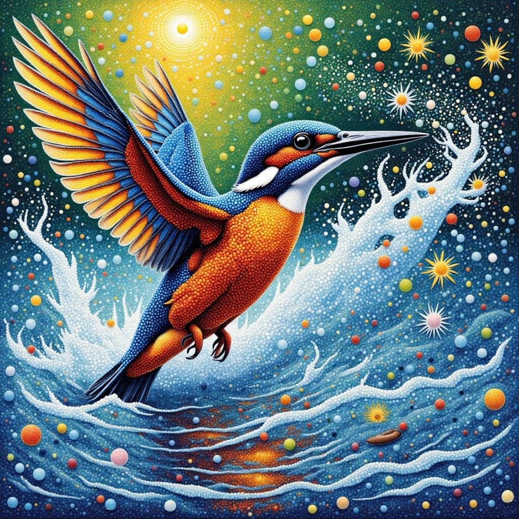 Pointillism Kingfisher
