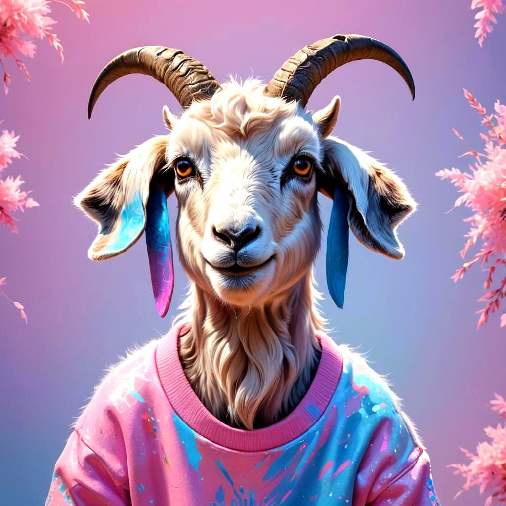 Goat in Sweatshirt: Hyperdetailed Artstation Portrait