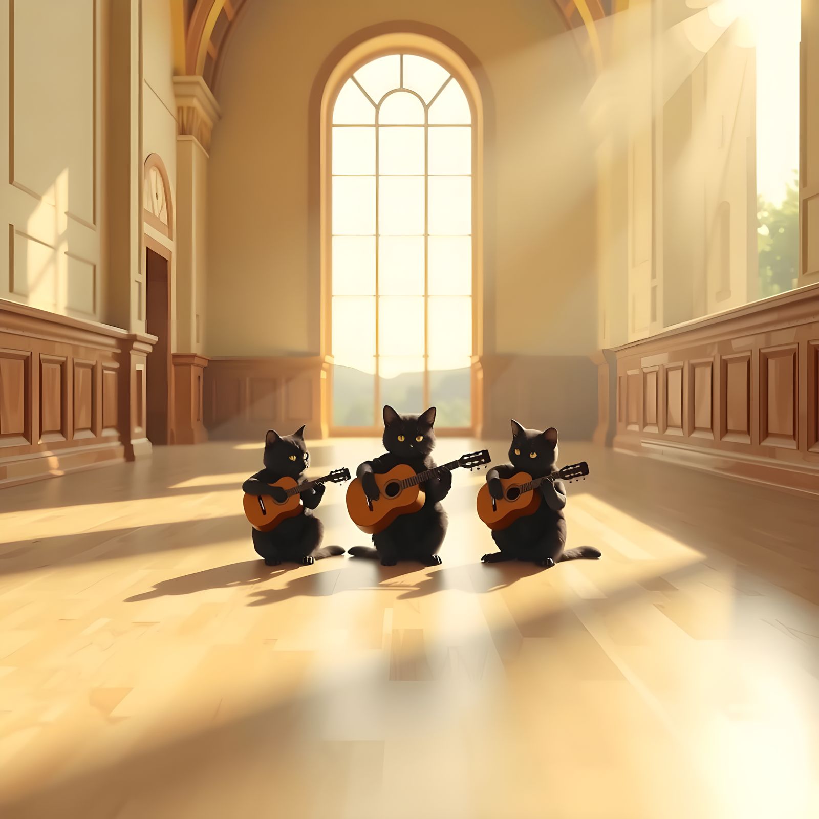 Cats in Harmony: A Serene Musical Scene