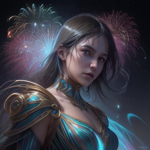 Cosmic Carnival in a Galaxy, Detailed Fantasy Art