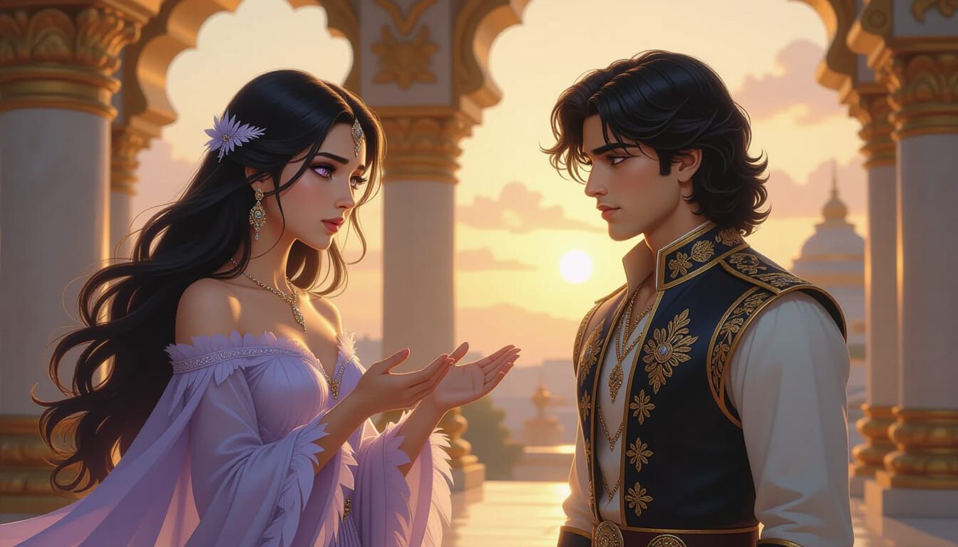 Sorrowful Explanation at Dawn: A Matte Painting